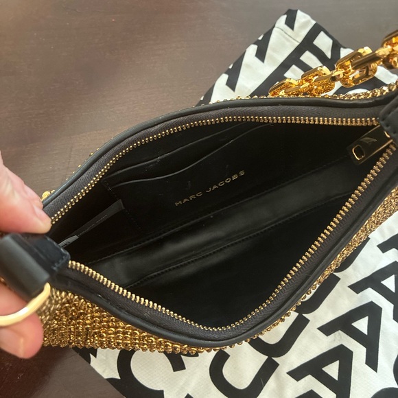 Marc Jacobs Gold Glitter Shoulder Bag with Chain - Picture 7 of 8